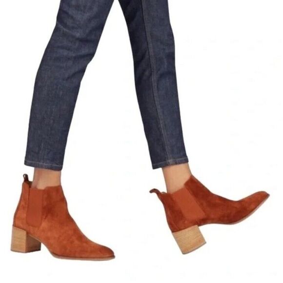 Everlane The Heel in Rust Suede Ankle Boots Women sz 8 - Picture 1 of 11